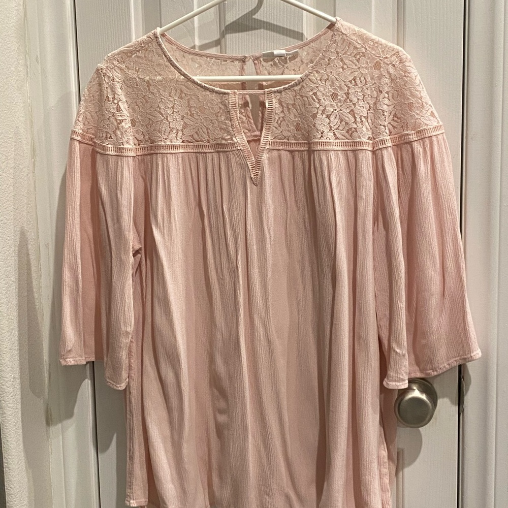 Westport Light Pink Lace Blouse
